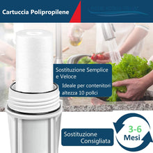 Carica l'immagine nel visualizzatore di Gallery, FILTRIACQUAITALIA Cartuccia Filtro A SEDIMENTI 10 Pollici Micron 5 per OSMOSI INVERSA DEPURATORE Acqua Set 3 Pezzi