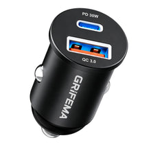 Carica l'immagine nel visualizzatore di Gallery, GRIFEMA Caricatore auto USB C 30W a doppia porta