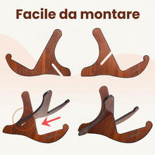 Carica l'immagine nel visualizzatore di Gallery, CAHAYA Stand Chitarra Supporto Pieghevole in Legno per Chitarra Acustica Classica Basso a Forma X Anti-Scivoloso NUOVO V