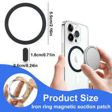 Carica l'immagine nel visualizzatore di Gallery, 4 Pezzi Adesivo Universale Ad Anello in Metallo per Magnete Ad Anello, Compatibile con Caricatore Senza Fili Magnetico, 