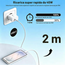 Carica l'immagine nel visualizzatore di Gallery, 45W USB C Caricatore Caricabatterie Sumsamg Veloce con 2M Cavo USBC, Presa USB C Alimentatore Tipo C Adattatore Spina Sp