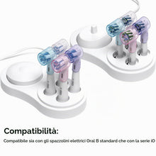 Carica l'immagine nel visualizzatore di Gallery, Set copri testine + porta spazzolino (compatibile con Oral-B iO &amp; Pro/Genius/Vitality), Multicolore + Bianco