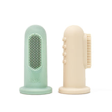 Carica l'immagine nel visualizzatore di Gallery, Mushie Spazzolino da dito in Silicone | senza BPA | set de 2 | Bambini da Dito, Training Brush &amp; Primo Spazzolino | Acce