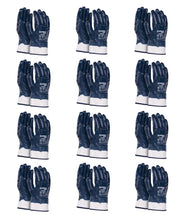 Carica l'immagine nel visualizzatore di Gallery, DONAU SAFETY Guanti da lavoro in nitrile completamente rivestito/blu scuro/taglia 10, 12 paia/guanti/impermeabile resist