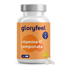 Carica l'immagine nel visualizzatore di Gallery, Vitamina C Tamponata – 1000 mg per Dose Giornaliera – Alta Tollerabilità, Delicata sullo Stomaco, Vegan – 365 Capsule pe