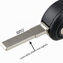 Carica l'immagine nel visualizzatore di Gallery, Custodia per chiave auto con 3 pulsanti bianchi adatto per modelli Fiat Grande Punto, Fiat 500, Panda, Punto, Bravo, Sti
