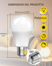 Carica l'immagine nel visualizzatore di Gallery, Lampadina LED E27 con Telecomando, Lampadina E27 Dimmerabile, Lampadine LED da 9W, 3 Temperature di Colore 3000K-6000K, 