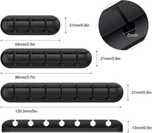 Carica l'immagine nel visualizzatore di Gallery, SOULWIT® 3 Pezzi Organizer a Clip per Cavo, Fermacavi Scrivania Multifunzione Adesivo, Ferma Cavi usb, Cable Management 