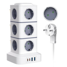 Carica l'immagine nel visualizzatore di Gallery, Torretta Multipresa 16 in 1 2500W con USB-A e USB-C Cavo 3M