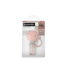 Carica l'immagine nel visualizzatore di Gallery, Suavinex, Portaciuccio in tessuto per neonati, Nastro con disegno double-face, Catenella per ciuccio, Clip con fermaglio