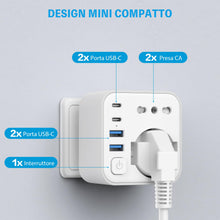 Carica l'immagine nel visualizzatore di Gallery, Adattatore Presa Giappone, 6 in 1 Adattatore Giappone Italiano con 4 USB, per Cina, Filippine, America, Canada, 3680W, S