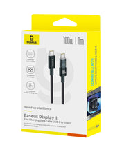 Carica l'immagine nel visualizzatore di Gallery, Baseus Cavo USB C con Display Digitale, Cavo di Ricarica Rapida da Tipo C a C da 100 W con 480 Mbps, Cavo intrecciato, C