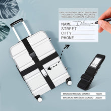 Carica l'immagine nel visualizzatore di Gallery, AiQInu Cinghie per Valigie,2 Cinghie per Bagagli Regolabili,Segnare Bagagli Fissaggio Valigie Cintura Sicurezza per Bagagli Accessori Viaggio Utili 2 Nero
