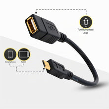Carica l'immagine nel visualizzatore di Gallery, BIGtec - Cavo dati USB OTG ad alta velocità, lunghezza 11 cm, adattatore con mini connettore di tipo B per prese di tipo