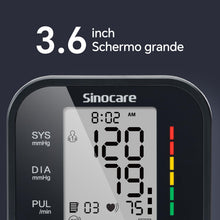 Carica l'immagine nel visualizzatore di Gallery, Sinocare Misuratore di Pressione da Braccio (22-42cm) con Indicatore di Rischio, Monitoraggio Domestico dell'Ipertension
