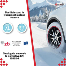 Carica l'immagine nel visualizzatore di Gallery, START Set 2 Calze da Neve Bianche | Taglia XL | Omologate EN 16662-1 | in Tessuto | Adatte per Auto - SUV - Veicoli Comm