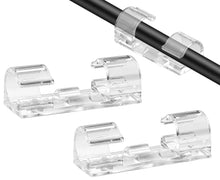 Carica l'immagine nel visualizzatore di Gallery, SOULWIT® 50 pezzi Autoadesivo Clip Cavo, Fermacavi Supporto Organizer la Gestione dei cavi per TV, PC, laptop, cavo Ethe