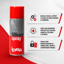 Carica l'immagine nel visualizzatore di Gallery, IPEA 2x Spray al Silicone Lubrificante, Protettivo 400 ml [800ml totali] - 2 PEZZI - Made in Italy - Multiuso Incolore A