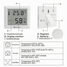 Carica l'immagine nel visualizzatore di Gallery, KETOTEK 3 Pezzi Termometro Igrometro Ambiente Interno Digitale Termoigrometro Monitor di Temperatura e Umidità con Livel