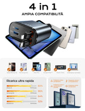 Carica l'immagine nel visualizzatore di Gallery, LISEN Caricatore Auto USB C 69W Retrattile PD 3.0 Accendisigari USB, Ricarica Rapido Caricabatterie, Accessori Auto Camp