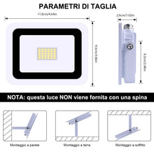 Carica l'immagine nel visualizzatore di Gallery, Faretti a LED per esterni 30W luci a LED per esterni IP68 2500 lumen, Luce bianca fredda，parco, patio, giardino, garage，