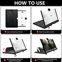 Carica l'immagine nel visualizzatore di Gallery, Lente ingrandimento smartphone,14 pollici 3D HD Amplificatore schermo cellulare, Ingranditore schermo smartphone,per gua