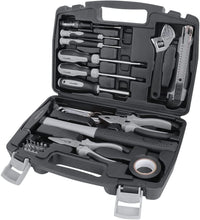 Carica l'immagine nel visualizzatore di Gallery, Amazon Basics 32 pezzi Set di utensili per la casa, Nero/Grigio