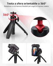 Carica l'immagine nel visualizzatore di Gallery, Rollei Mini Treppiede Comfort Desktop 2-in-1 27cm con Testa a Sfera a 360°