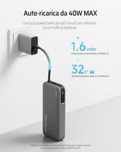 Carica l'immagine nel visualizzatore di Gallery, CUKTECH 45W 20000mAh Power Bank con Cavi Integrati, Ricarica Rapida Batteria Esterna con 2 Porte, Display Digitale, USB 
