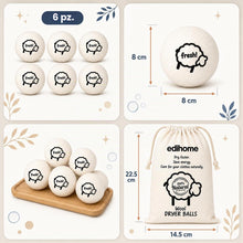 Carica l'immagine nel visualizzatore di Gallery, edihome, Palline per Asciugatrice in Lana 100% Naturale – Set da 6 Palle Asciugatrice che Riducono i Tempi di Asciugatur
