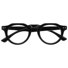 Carica l'immagine nel visualizzatore di Gallery, OPULIZE RIO Occhiali da Lettura Anti Luce Blu - Montatura con Bordo Superiore Piatto - Nero - Uomo e Donna - Cerniere a 