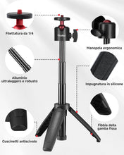 Carica l'immagine nel visualizzatore di Gallery, Rollei Mini Treppiede Comfort Desktop 2-in-1 27cm con Testa a Sfera a 360°