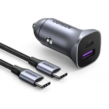 Carica l'immagine nel visualizzatore di Gallery, UGREEN 30W Caricatore Auto USB C con Cavo 1M Accendisigari USB PD QC 3.0
