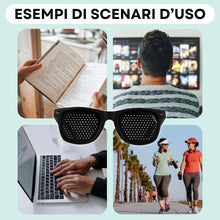 Carica l'immagine nel visualizzatore di Gallery, BATES - Occhiali Stenopeici, Occhiali Bates, Occhiali per Allenare la Vista con Foro Stenopeico, Uomo Donna Good Look pe