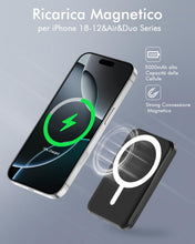 Carica l'immagine nel visualizzatore di Gallery, Podoru Power Bank per MagSafe 5000mAh, Slim Magneitco Powerbank per iPhone