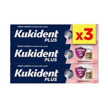 Carica l'immagine nel visualizzatore di Gallery, Kukident Plus Barriera Anti-cibo Crema Adesiva per Protesi Dentali, 3x35g