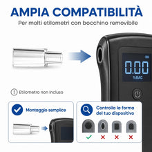 Carica l'immagine nel visualizzatore di Gallery, 30 Bocchini di Ricambio per Etilometro, Accessori Monouso per Tester Alcolico, Beccucci Universali per Misuratore di Alc