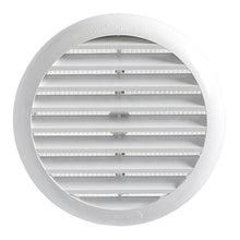 Carica l'immagine nel visualizzatore di Gallery, La Ventilazione TUR100B - Griglia di Ventilazione Rotonda, Plastica, Per fori da diametro 40 a 80 mm, Bianco, griglia 10