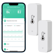 Carica l'immagine nel visualizzatore di Gallery, Sensore termometro con igrometro e WiFi, sensore di temperatura e umidità per interni ed esterni con notifica tramite ap