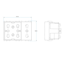 Carica l'immagine nel visualizzatore di Gallery, 4box - Presa da Incasso Side XL Compatibile con Vimar® Plana™. 4 Prese in 1: permette di collegare una spina schuko e un