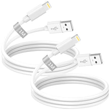 Carica l'immagine nel visualizzatore di Gallery, Cavo iPhone Originale A pple Certificato MFi, Cavo Lightning 1M 2Pezzi, Cavo Ricarica i Phone Cavetto Phone Carica Rapid