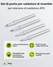 Carica l'immagine nel visualizzatore di Gallery, FixPoint - Kit di Punte per Saldatore Analogico, 4 Pezzi