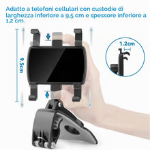 Carica l'immagine nel visualizzatore di Gallery, Supporto Telefono Auto, Porta Cellulare Auto 360 Gradi di Rotazione per GPS e smartphone da 4 a 7 pollici
