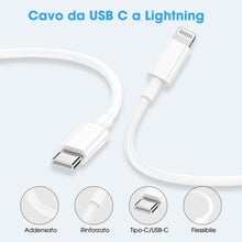 Carica l'immagine nel visualizzatore di Gallery, Cavo Per IPhone USB C Lightning,Cavo Di Ricarica Rapida,2 Pezzi 1M+2M