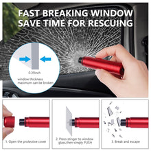 Carica l'immagine nel visualizzatore di Gallery, URAQT Taglia Cinture di Sicurezza e Rompivetro per Auto, 2 Pezzi Rompi Finestrino per Auto, con 2 Supporti, Strumento di