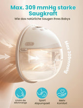Carica l'immagine nel visualizzatore di Gallery, Paruu Hands Free Breast Pump P16-A, Portable Electric Breast Pump with 4 Modes and 12 Levels, Max 309mmHg Strong Suction