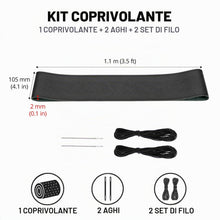 Carica l'immagine nel visualizzatore di Gallery, QWORK® Coprivolante auto universale, 37-38 cm copri volante con ago e filo, coprivolante auto da cucire