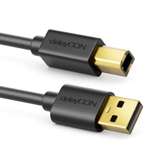 Carica l'immagine nel visualizzatore di Gallery, deleyCON 3,0m Cavo Stampante USB 2.0 Cavo Scanner USB-A a USB-B - Nero