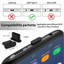 Carica l'immagine nel visualizzatore di Gallery, 30 Pezzi Tappo Antipolvere Cellulare Usb-C (Con 1 Spazzola E 1 Scatola), Nero/Bianco/Trasparente, Standard, Compatibile 