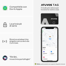 Carica l'immagine nel visualizzatore di Gallery, ATUVOS Air Tag Card Ricaricabile Wallet Tracker Thin 1.6mm, Smart Tag compatibile con Apple Dov'è (solo iOS, Android non